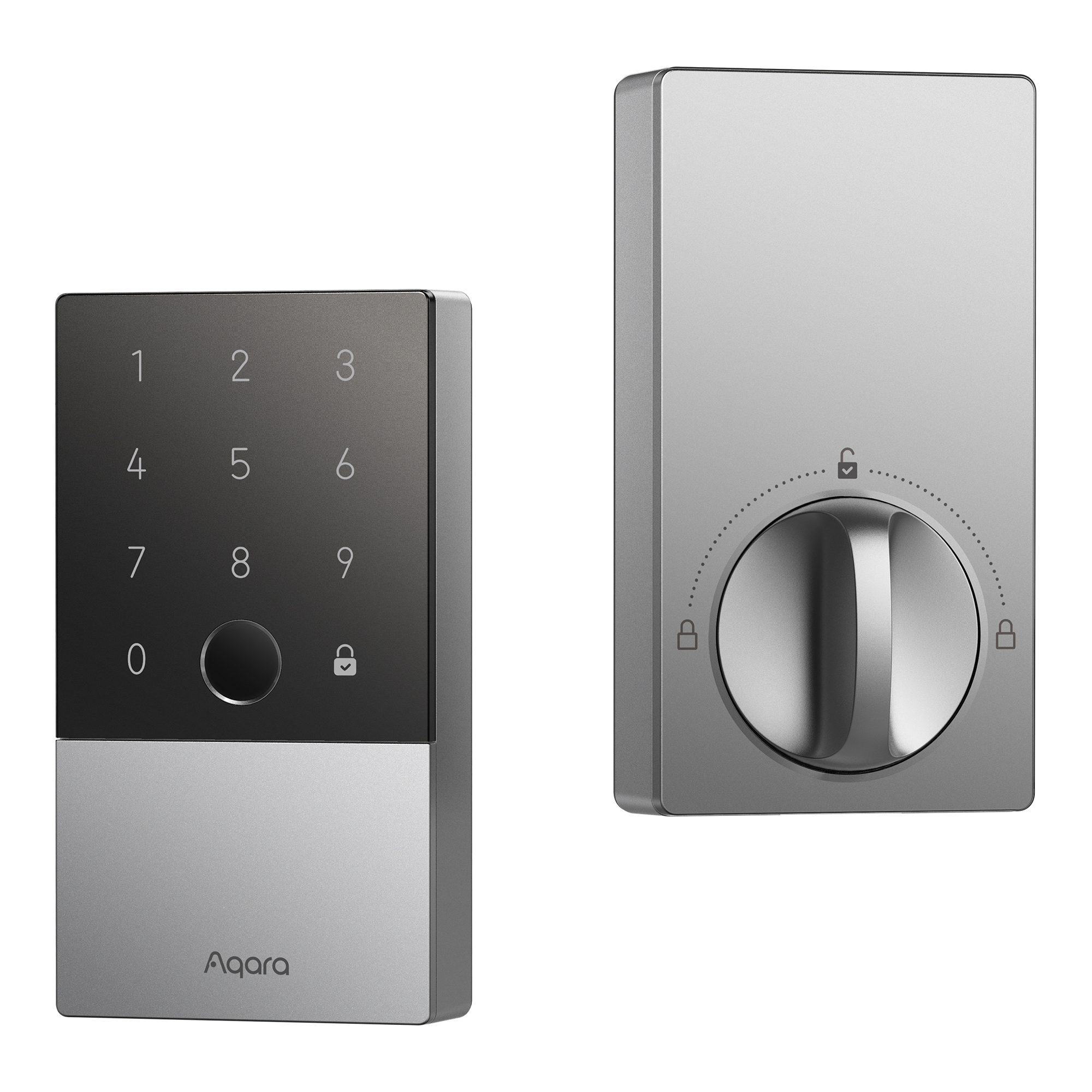 Aqara, Smart Lock Deadbolt w/Fingerprint Reader Keypad, Power Source Battery or USB, Color Silver, Model# DL-D01D